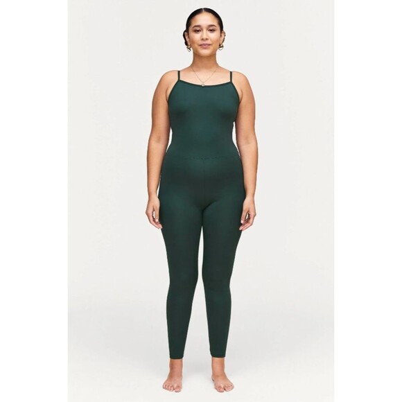 girlfriend collective Women's Cami Unitard in Moss Green Size MEDIUM - Picture 1 of 6